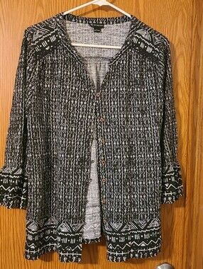 new directions Black & White Print Top